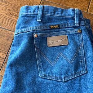 Vintage Wrangler Jeans Mens 36x30 Blue Denim Pants Cowboy Cut Western Rodeo USA